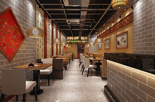 乐山传统中式餐厅餐馆装修设计效果图