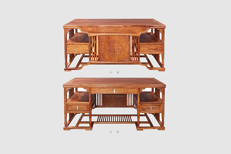 乐山中式家居装饰书房桌椅组合家具效果图