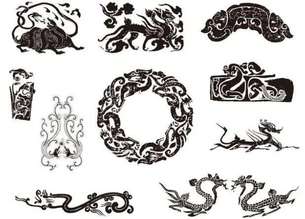 乐山龙纹和凤纹的中式图案